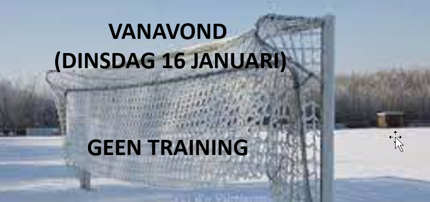 Geen training vanavond